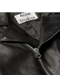 schwarze Leder Bikerjacke von Acne Studios