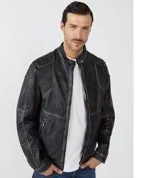 schwarze Leder Bikerjacke von JCC