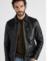 schwarze Leder Bikerjacke von JCC