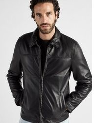schwarze Leder Bikerjacke von JCC