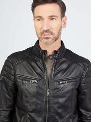 schwarze Leder Bikerjacke von JCC