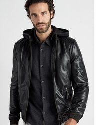 schwarze Leder Bikerjacke von JCC
