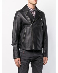 schwarze Leder Bikerjacke von Diesel