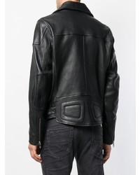 schwarze Leder Bikerjacke von Diesel