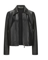 schwarze Leder Bikerjacke von Milestone