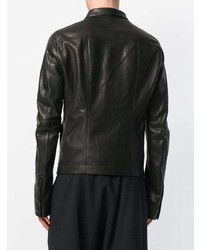 schwarze Leder Bikerjacke von Rick Owens