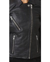 schwarze Leder Bikerjacke von Doma