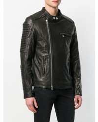 schwarze Leder Bikerjacke von Pierre Balmain