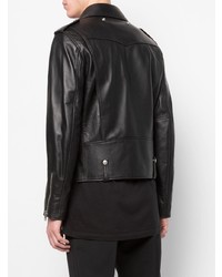 schwarze Leder Bikerjacke von Coach