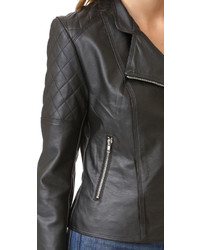 schwarze Leder Bikerjacke von BB Dakota