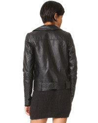 schwarze Leder Bikerjacke von Cheap Monday