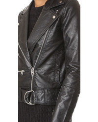 schwarze Leder Bikerjacke von Cheap Monday