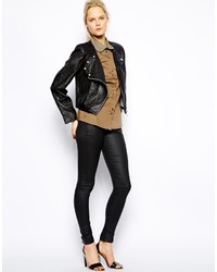 schwarze Leder Bikerjacke von Twenty8Twelve