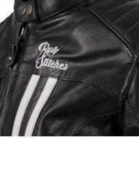 schwarze Leder Bikerjacke von Rusty Stitches