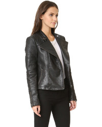 schwarze Leder Bikerjacke von Cupcakes And Cashmere