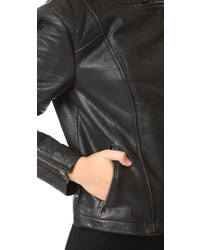 schwarze Leder Bikerjacke von Cupcakes And Cashmere