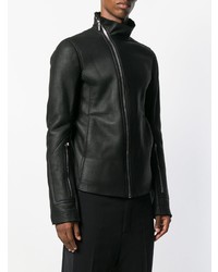 schwarze Leder Bikerjacke von Rick Owens