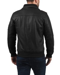 schwarze Leder Bikerjacke von Solid