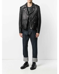 schwarze Leder Bikerjacke von Loewe