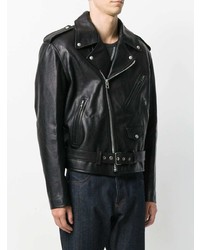 schwarze Leder Bikerjacke von Loewe