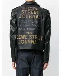 schwarze Leder Bikerjacke von Loewe