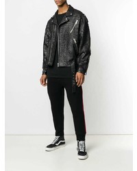 schwarze Leder Bikerjacke von Represent