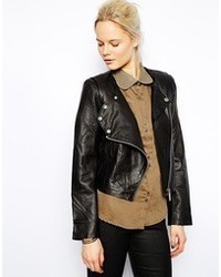 schwarze Leder Bikerjacke von Twenty8Twelve