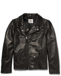 schwarze Leder Bikerjacke von Club Monaco