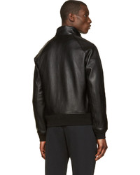 schwarze Leder Bomberjacke von Acne Studios