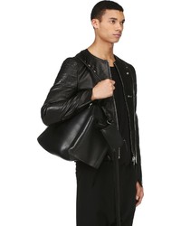 schwarze Leder Bomberjacke von Alexander McQueen