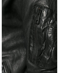 schwarze Leder Bomberjacke von Giorgio Brato