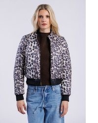 schwarze Leder Bomberjacke von Freaky Nation