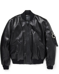 schwarze Leder Bomberjacke von Givenchy