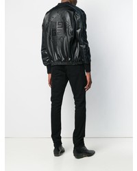 schwarze Leder Bomberjacke von Givenchy