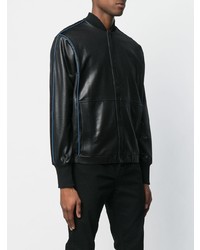 schwarze Leder Bomberjacke von Givenchy