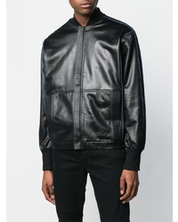 schwarze Leder Bomberjacke von Givenchy