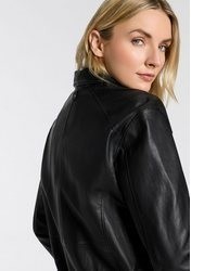 schwarze Leder Bomberjacke von Mauritius