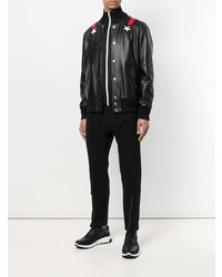 schwarze Leder Bomberjacke von Givenchy