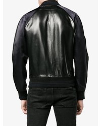 schwarze Leder Bomberjacke von Givenchy