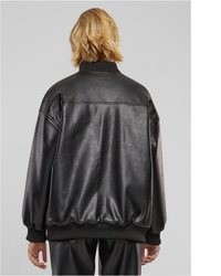 schwarze Leder Bomberjacke von Urban Classics