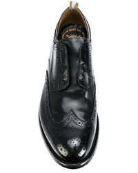 schwarze Leder Brogues von Officine Creative