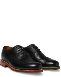 schwarze Leder Brogues von Grenson