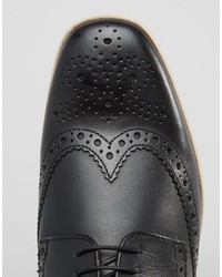 schwarze Leder Brogues von Base London