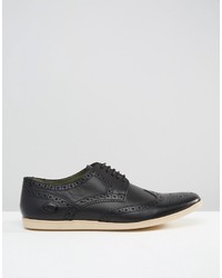 schwarze Leder Brogues von Base London