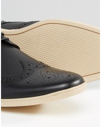 schwarze Leder Brogues von Base London