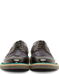 schwarze Leder Brogues von Paul Smith