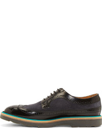 schwarze Leder Brogues von Paul Smith