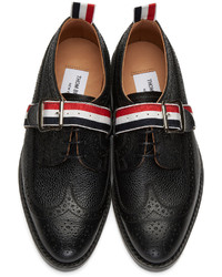 schwarze Leder Brogues von Thom Browne