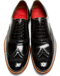 schwarze Leder Brogues von Grenson