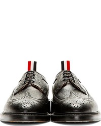 schwarze Leder Brogues von Thom Browne